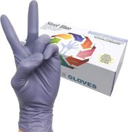 🔵 infi-touch steel blue 6 mill thickness nitrile gloves - 100 count, medium size, disposable gloves, powder free, non sterile, ambidextrous, finger tip textured logo