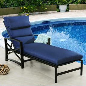 img 2 attached to Outdoor Lounge Chair With Adjustable Back And Thick Cushions - All-Weather Frame - Blue - PatioFestival