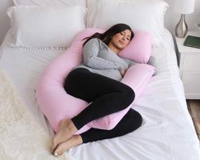 img 2 attached to Pharmedoc Pregnancy Pillow, U-Shape Full Body Pillow And Maternity Support - Support For Back, Hips, Legs, Belly For Pregnant Women (Light Pink, Detachable)