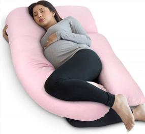 img 4 attached to Pharmedoc Pregnancy Pillow, U-Shape Full Body Pillow And Maternity Support - Support For Back, Hips, Legs, Belly For Pregnant Women (Light Pink, Detachable)