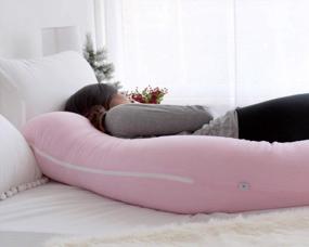 img 1 attached to Pharmedoc Pregnancy Pillow, U-Shape Full Body Pillow And Maternity Support - Support For Back, Hips, Legs, Belly For Pregnant Women (Light Pink, Detachable)