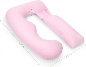 img 3 attached to Pharmedoc Pregnancy Pillow, U-Shape Full Body Pillow And Maternity Support - Support For Back, Hips, Legs, Belly For Pregnant Women (Light Pink, Detachable)