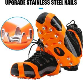 img 3 attached to Upgrade Your Traction: Stainless Steel Anti-Slip Crampons With 11 Spikes For Hiking, Fishing, Walking, And Mountaineering