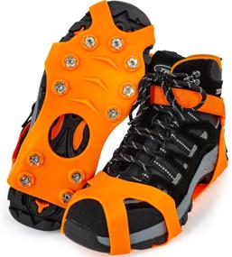 img 4 attached to Upgrade Your Traction: Stainless Steel Anti-Slip Crampons With 11 Spikes For Hiking, Fishing, Walking, And Mountaineering