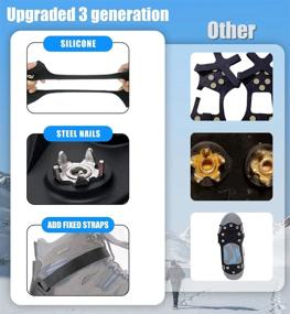 img 2 attached to Upgrade Your Traction: Stainless Steel Anti-Slip Crampons With 11 Spikes For Hiking, Fishing, Walking, And Mountaineering