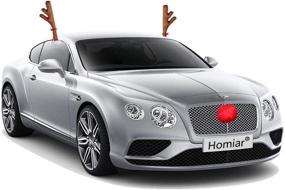 img 3 attached to Christmas Car Accessories: Reindeer Antlers Vehicle 🦌 Costume with Jingle Bells and Nose (Pack of 2)