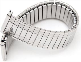 img 2 attached to Серебряный расширительный ремешок для часов из нержавеющей стали - ремешок Voguestrap Comfort для часов стандартной длины, тонких и широких часов (18-22 мм)