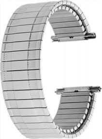 img 4 attached to Серебряный расширительный ремешок для часов из нержавеющей стали - ремешок Voguestrap Comfort для часов стандартной длины, тонких и широких часов (18-22 мм)