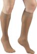 truform sheer compression stockings for women - 8-15mmhg, 20 denier, beige, knee high, x-large size logo