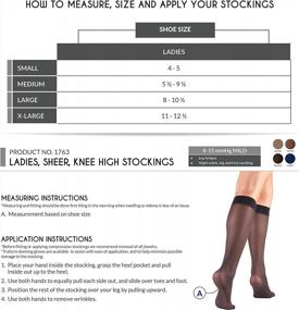 img 3 attached to Truform Sheer Compression Stockings For Women - 8-15MmHg, 20 Denier, Beige, Knee High, X-Large Size