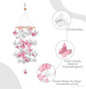 img 2 attached to 🦋 Just Joyer Baby Mobile for Crib Girl – Handmade with 45 Butterflies – Unique Nursery Decor – Premium Felt Material with Wood Frame – Includes Butterfly Garland