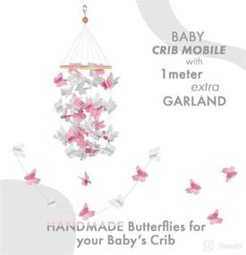 img 1 attached to 🦋 Just Joyer Baby Mobile for Crib Girl – Handmade with 45 Butterflies – Unique Nursery Decor – Premium Felt Material with Wood Frame – Includes Butterfly Garland