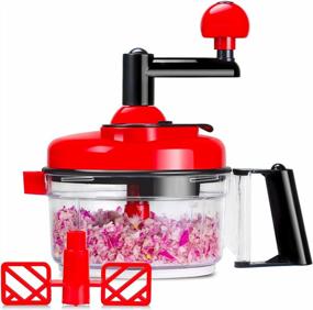 img 4 attached to 🔪 Cambom Manual Food Chopper: Versatile Hand Processor with Clear Container - 1200ml BPA Free, Strong and Durable