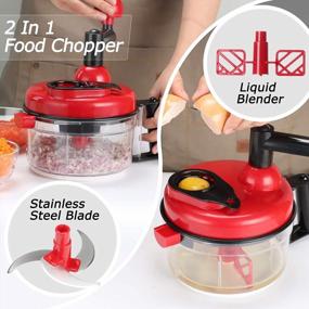 img 2 attached to 🔪 Cambom Manual Food Chopper: Versatile Hand Processor with Clear Container - 1200ml BPA Free, Strong and Durable