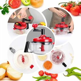 img 3 attached to 🔪 Cambom Manual Food Chopper: Versatile Hand Processor with Clear Container - 1200ml BPA Free, Strong and Durable