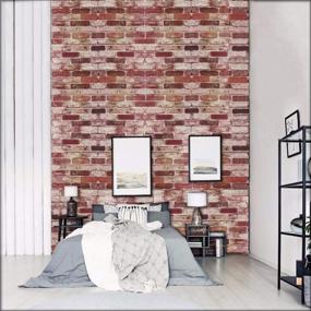 img 2 attached to Antique Printed Brick Peel And Stick Wallpaper With Self-Adhesive Backing For Easy Install - 17.7" X 394" - Ideal For Room, Kitchen Walls, Cabinets, Shelves, Drawers - NO.103-1 By Okydoky