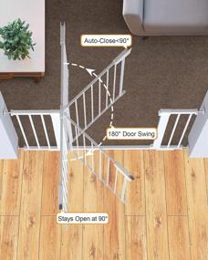 img 1 attached to Extra Tall And Wide Cumbor 29.5-46 Auto Close Safety Baby Gate For House, Stairs, Doorways - Mom'S Choice Awards Winner - Easy Walk Thru Durability Dog Gate, White
