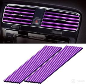 img 4 attached to BOAOSI 20Pcs Car Vent Decorative Trim Strip - Enhance Car Air Outlet 🚗 Decor with DIY Strips for Straight Air Vent Outlet - Stylish Car Interior Accessories