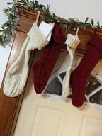 img 1 attached to 🎄 Habibee Christmas Stockings, Set of 4 - 18 Inch Large Personalized Knitted Stocking Decorations for Family Holiday review by Tim Harris