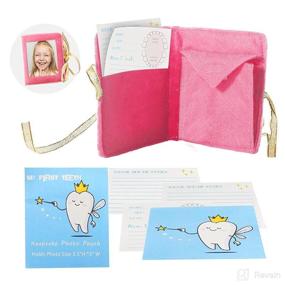 img 3 attached to Tooth Fairy Pillow Kit for Girls | First Tooth Fairy Box with Keepsake Notepad, Pouch, and Gift Bag (Pink-1)