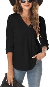 img 4 attached to Newchoice Women'S Professional Tops With 3/4 Sleeves, V-Neckline, And Dressy Style For Business Casual Wear