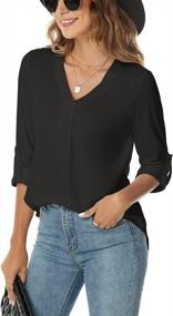 img 2 attached to Newchoice Women'S Professional Tops With 3/4 Sleeves, V-Neckline, And Dressy Style For Business Casual Wear