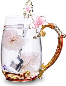img 4 attached to Adorn Your Mornings With A Blossoming Pink Lily Glass Tea Cup - Perfect Birthday Or Mother'S Day Gift For The Women In Your Life