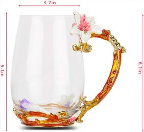 img 3 attached to Adorn Your Mornings With A Blossoming Pink Lily Glass Tea Cup - Perfect Birthday Or Mother'S Day Gift For The Women In Your Life