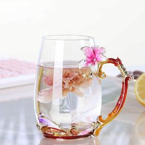 img 1 attached to Adorn Your Mornings With A Blossoming Pink Lily Glass Tea Cup - Perfect Birthday Or Mother'S Day Gift For The Women In Your Life