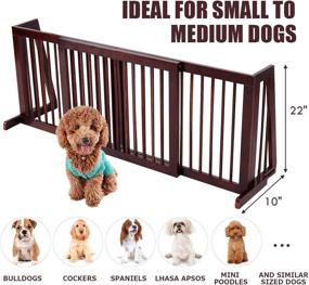 img 2 attached to 🐾 PETSITE Freestanding Pet Gates: Adjustable Wooden Dog Fence Indoor, Step Over Dog Gate Extra Wide for House, Doorways, Stairs - 28"-80