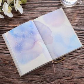 img 1 attached to Colorful Notebook For Women - Unruled Personal Diary Journal With Hardcover, Watercolor Design, 192 Pages, 2 Bookmarks, Unlined Writing Notepad Gift
