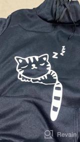 img 6 attached to Cute Cat Ear Sleeping Cat Print Women's Teen Girls Hoodie Sweatshirt Pullover