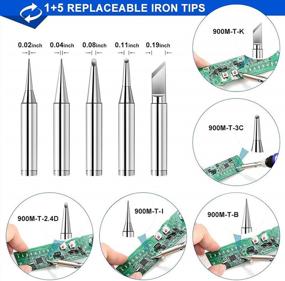 img 1 attached to WYCTIN 60W 110V Soldering Iron Kit With Adjustable Temperature, 5Pcs Tips, Desoldering Pump, 2Pcs Solder & Rosin, Tweezers And Tool Carry Case