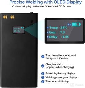 img 2 attached to 💥 LCD Spot Welder: 70 Gears Adjustable, Portable Mini Battery Spot Welding Machine with Type-C Port, 7500 mA-h, Nickel Strip & USB Cable