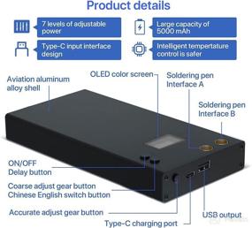 img 3 attached to 💥 LCD Spot Welder: 70 Gears Adjustable, Portable Mini Battery Spot Welding Machine with Type-C Port, 7500 mA-h, Nickel Strip & USB Cable