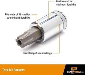 img 1 attached to 🔧 10 Pc. GEARWRENCH Torx Bit Socket Set- 1/4" & 3/8" Drive - Model 80722