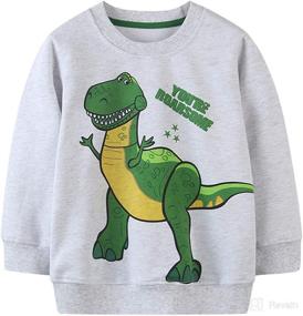 img 4 attached to 🎄 Cute Christmas Cartoon Cotton Crewneck Pullover Sweatshirt for Baby Boys and Girls