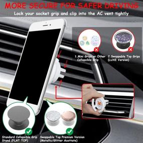 img 1 attached to 🏠 HOMEFOX Collapsible Socket Vent Mount - Secure Socket Phone Holder for Car with Vent Clip - Horizontal Air Vent ONLY - White