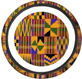 img 4 attached to 🌍 GePrint African Ethnic Tribal Auto Steering Wheel Cover for Women and Men - Anti-Skid, Sweat-Absorbent, and Breathable