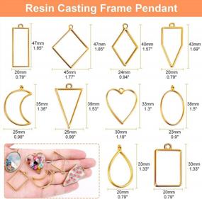 img 2 attached to 80 Pcs Open Bezel Frame Pendants For Resin Casting, DIY Crafts - Necklace, Earrings & Bracelets