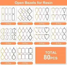 img 3 attached to 80 Pcs Open Bezel Frame Pendants For Resin Casting, DIY Crafts - Necklace, Earrings & Bracelets