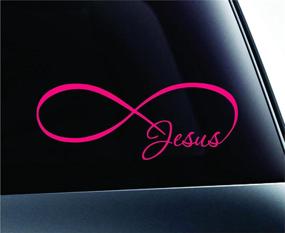 img 1 attached to ExpressDecor Infinity Jesus Symbol Decal Funny Car Truck Sticker Window (Pink)