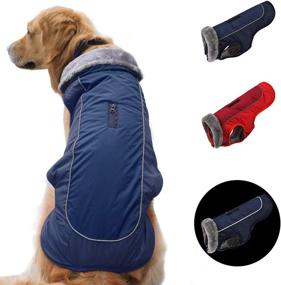 img 4 attached to 🐾 British Style Waterproof Winter Dog Coat with Reflective Features - Cozy, Warm, and Windproof - Ideal Dog Apparel for Cold Weather. Fleece Vest Dog Jacket/Sweater available in L-4XL for Small, Medium, and Large Dogs.