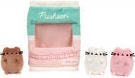 gund pusheen meowshmallows сумка для угощений со съемным мини-плюшем, мягкие игрушки для детей от 8 лет и старше, розовый/зеленый, 7,5 дюйма логотип