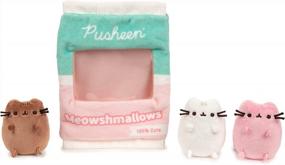 img 4 attached to GUND Pusheen Meowshmallows Сумка для угощений со съемным мини-плюшем, мягкие игрушки для детей от 8 лет и старше, розовый/зеленый, 7,5 дюйма