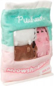 img 1 attached to GUND Pusheen Meowshmallows Сумка для угощений со съемным мини-плюшем, мягкие игрушки для детей от 8 лет и старше, розовый/зеленый, 7,5 дюйма