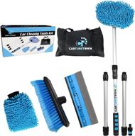 complete 10-piece car wash cleaning kit - long handle brush, soft bristle duster, scratch free mitt, squeegee, hose attachment - essential supplies for auto care, washing, and scrubbing логотип