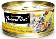 🐟 fussie cat premium tuna with anchovies: 2.8 oz canned cat food - 24 can case логотип