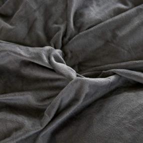 img 1 attached to 🛏️ LIFEREVO Luxury Shaggy Plush Duvet Cover: Ultra Soft Crystal Velvet Mink Reverse, Twin Size, Dark Gray with Hidden Zipper Closure