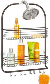 img 4 attached to Stay Organized In Style With MDesign Extra Wide Hanging Shower Caddy Storage Organizer